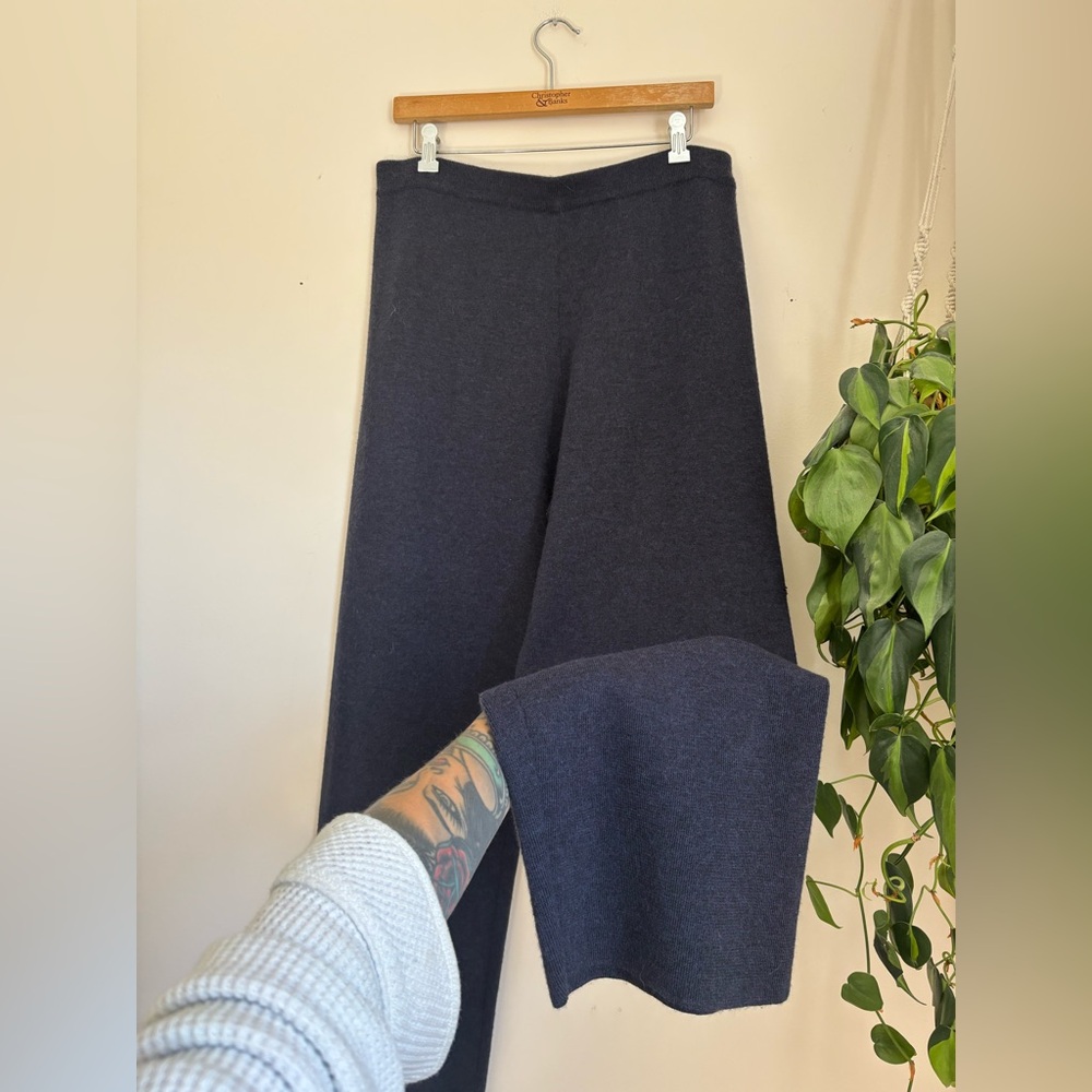 Eileen Fisher Merino Jersey Straight Pant in Navy - Picture 6 of 7